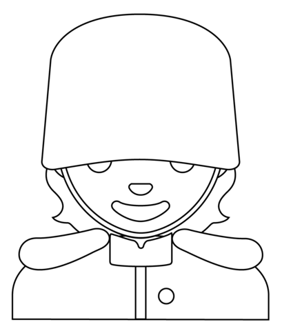 Guard Emoji Coloring Page